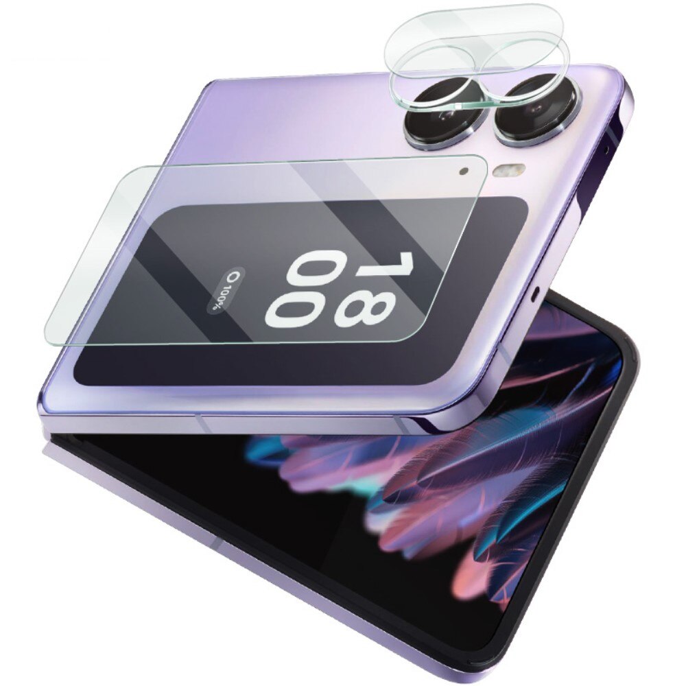 Gehard Glas Camera Protector + Screenprotector Voorkant Oppo Find N2 Flip Transparant