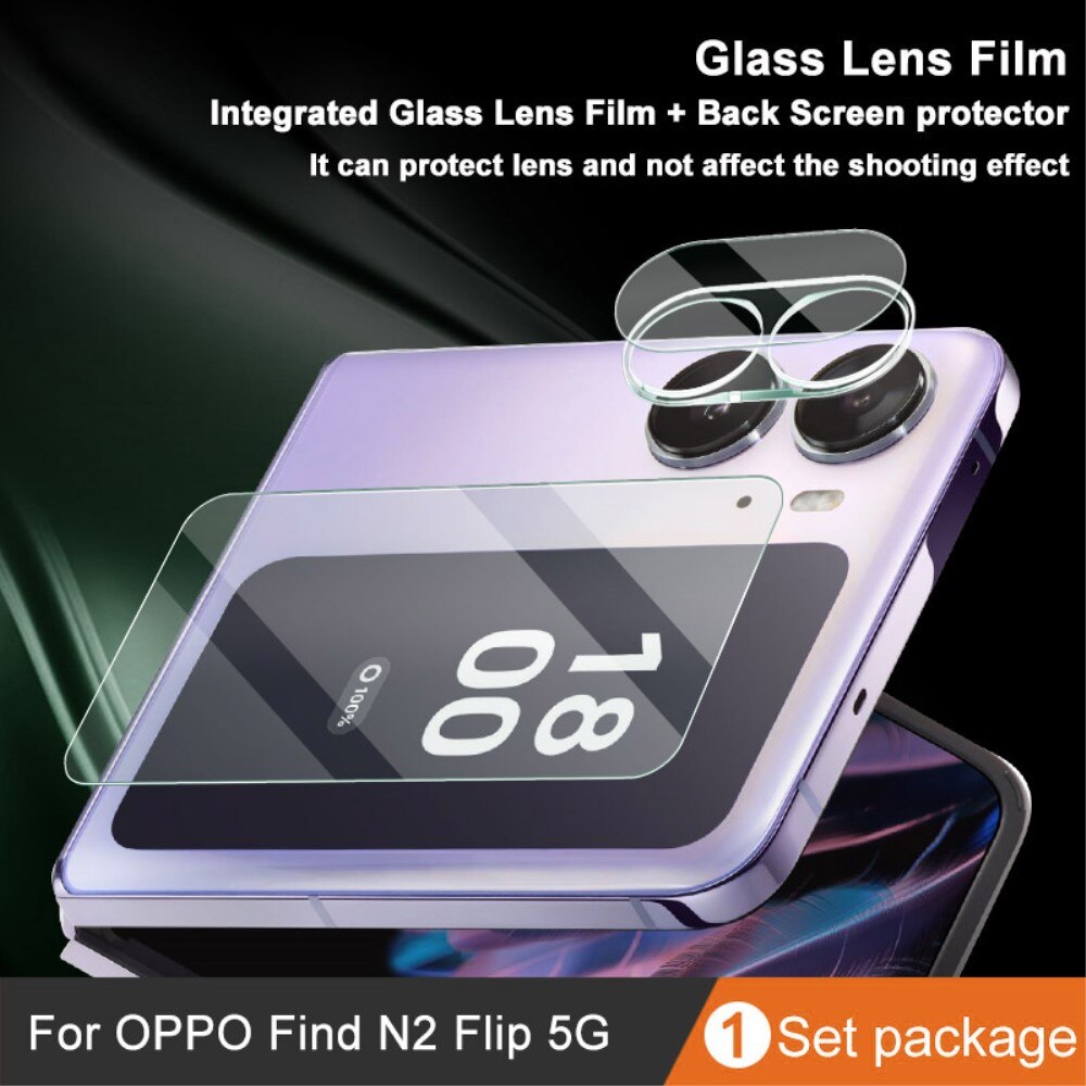 Gehard Glas Camera Protector + Screenprotector Voorkant Oppo Find N2 Flip Transparant