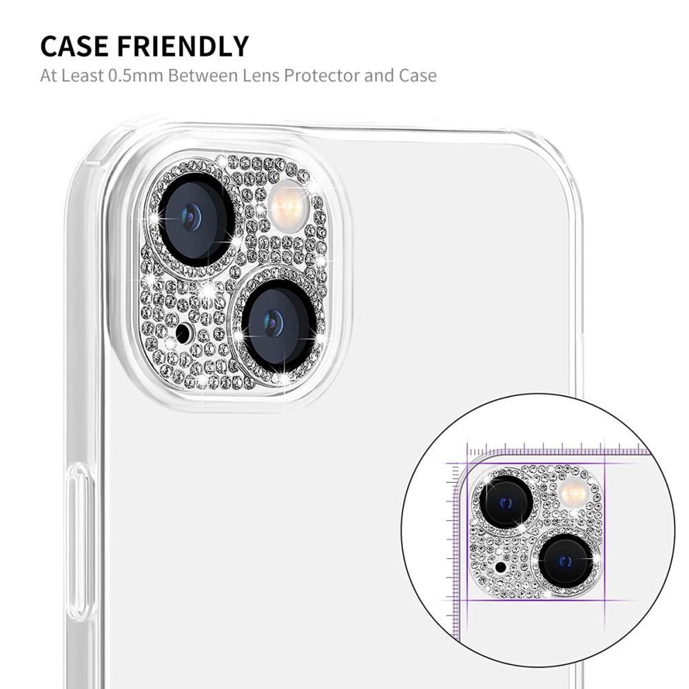 Gehard Glas Glitter Camera Protector Aluminium iPhone 14 zilver
