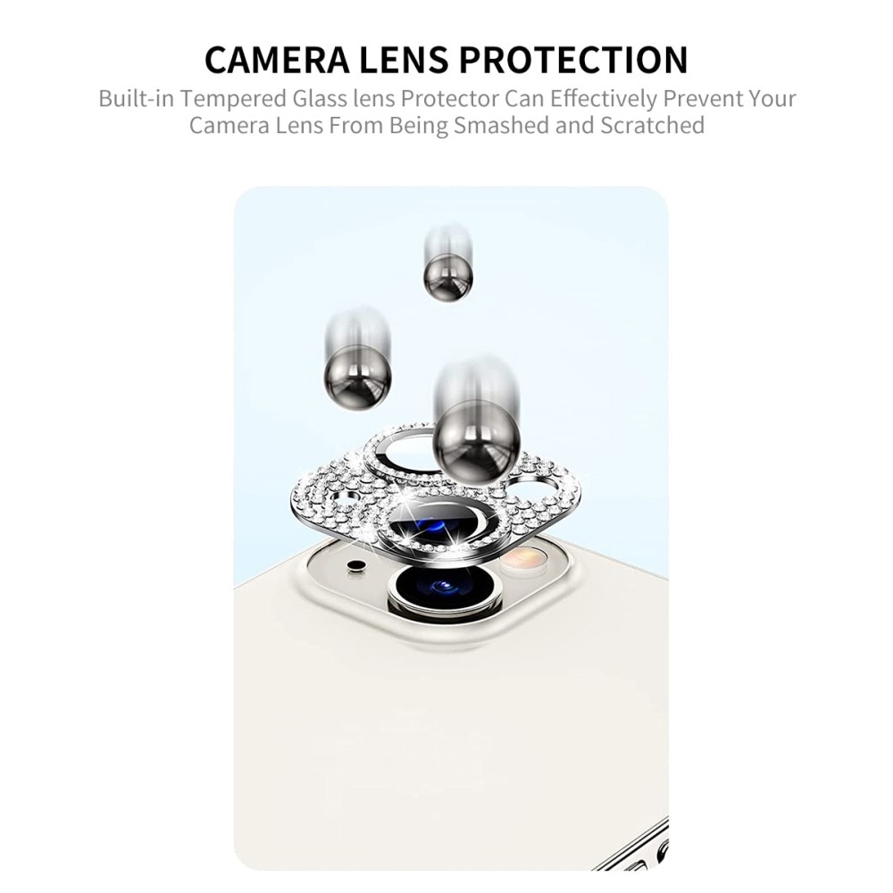 Gehard Glas Glitter Camera Protector Aluminium iPhone 13 zilver
