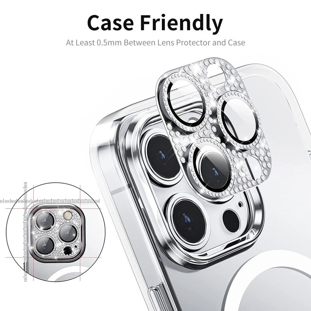 Gehard Glas Glitter Camera Protector Aluminium iPhone 13 Pro Max zilver