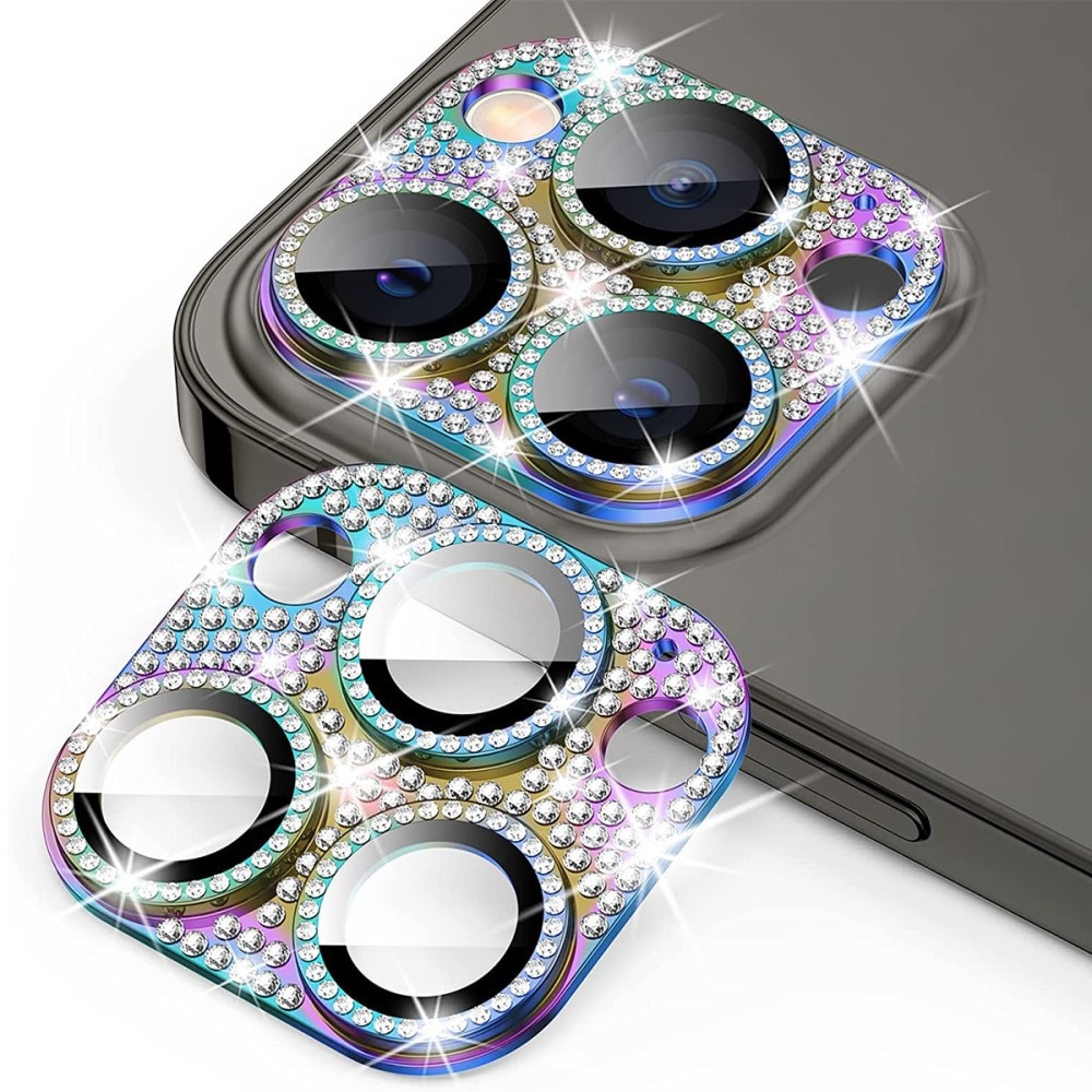 Gehard Glas Glitter Camera Protector Aluminium iPhone 13 Pro Regenboog