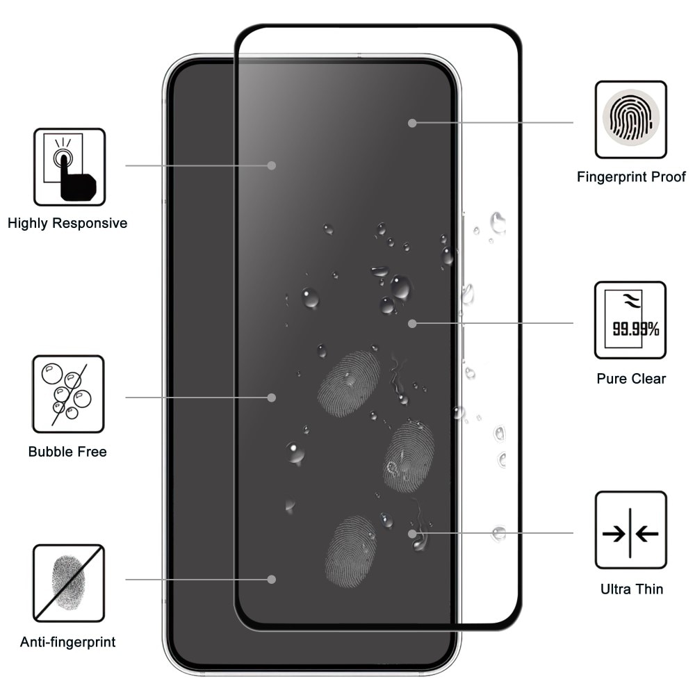Samsung Galaxy A54 Full-cover Gehard Glas Screenprotector Zwart