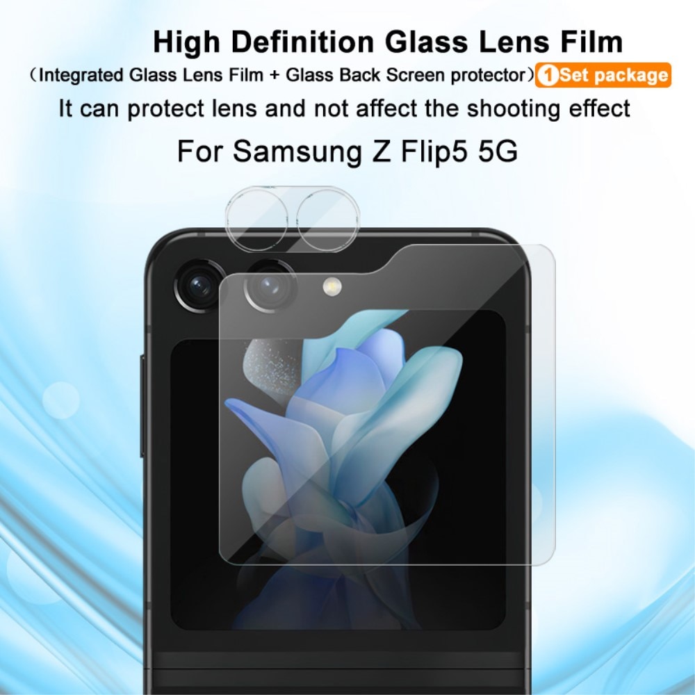Gehard Glas Camera Protector + Screenprotector Voorkant Samsung Galaxy Z Flip 5