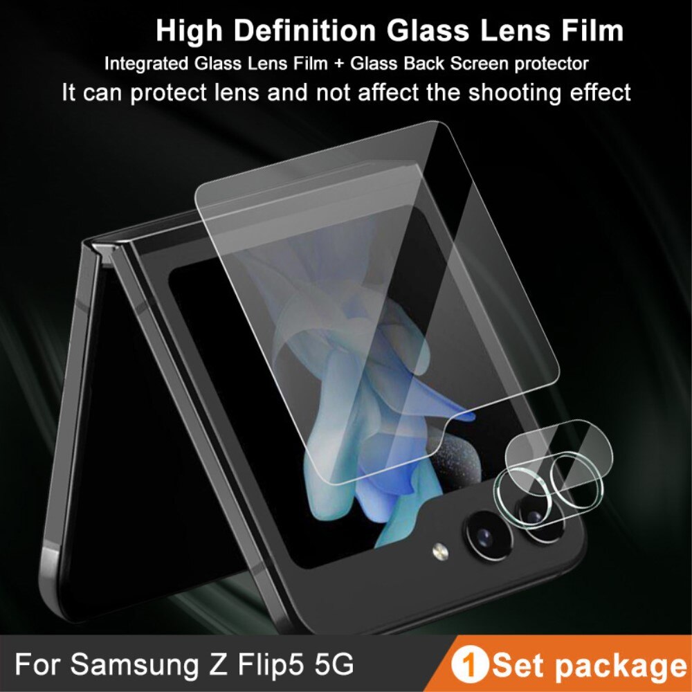 Gehard Glas Camera Protector + Screenprotector Voorkant Samsung Galaxy Z Flip 5