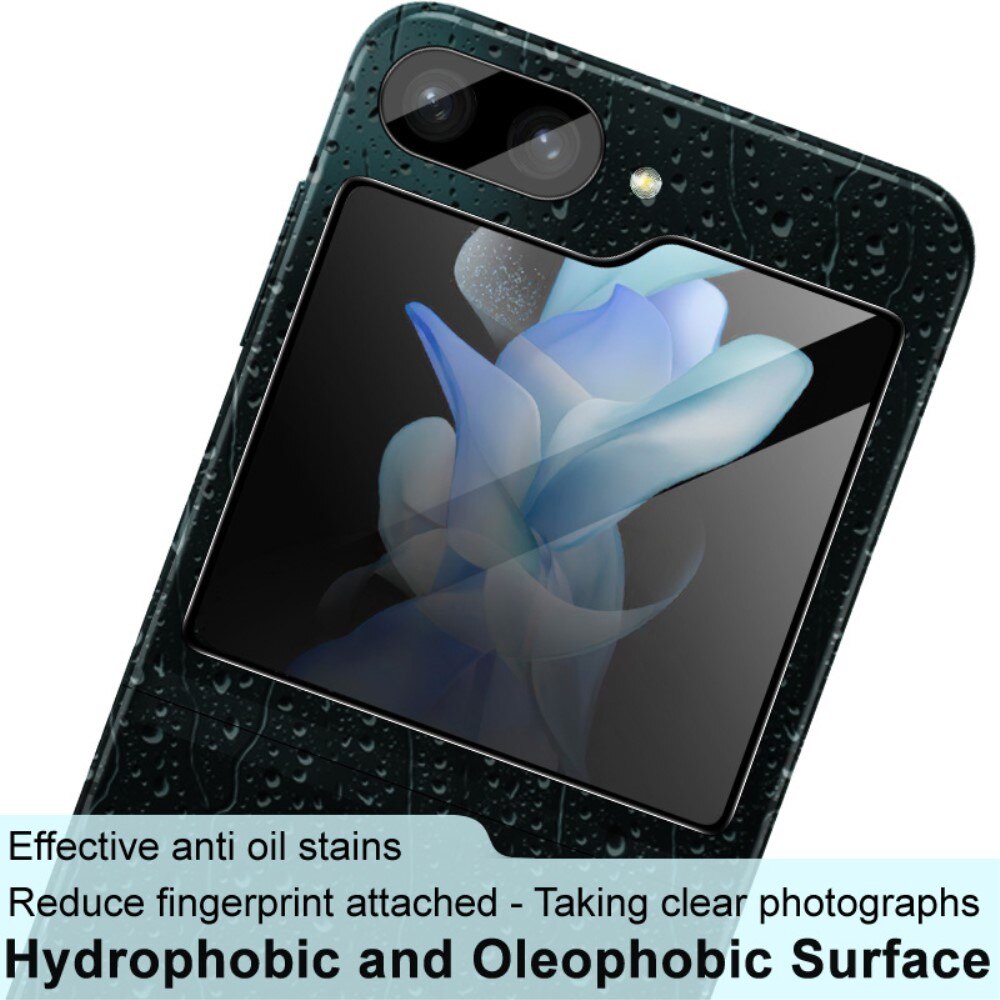 Gehard Glas Camera Protector + Screenprotector Voorkant Samsung Galaxy Z Flip 5 zwart