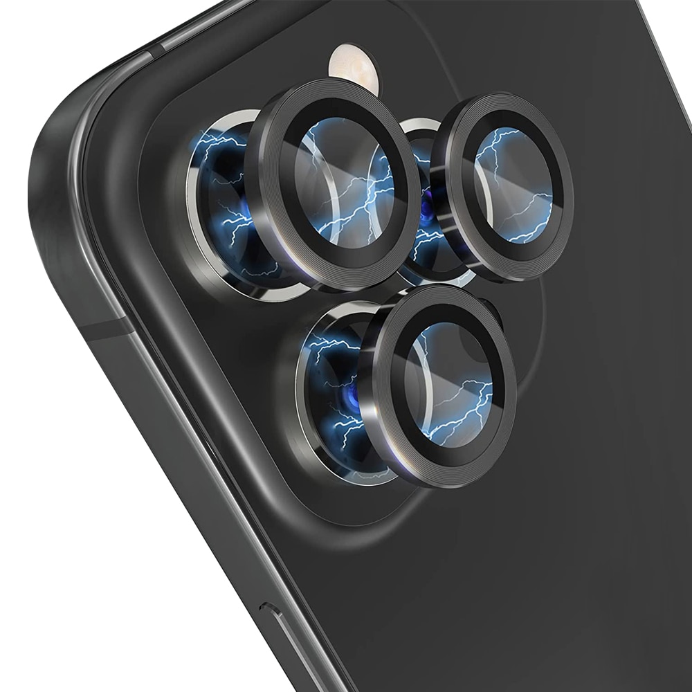 iPhone 11 Pro Max Camera Protector Gehard Glas Aluminium Zwart
