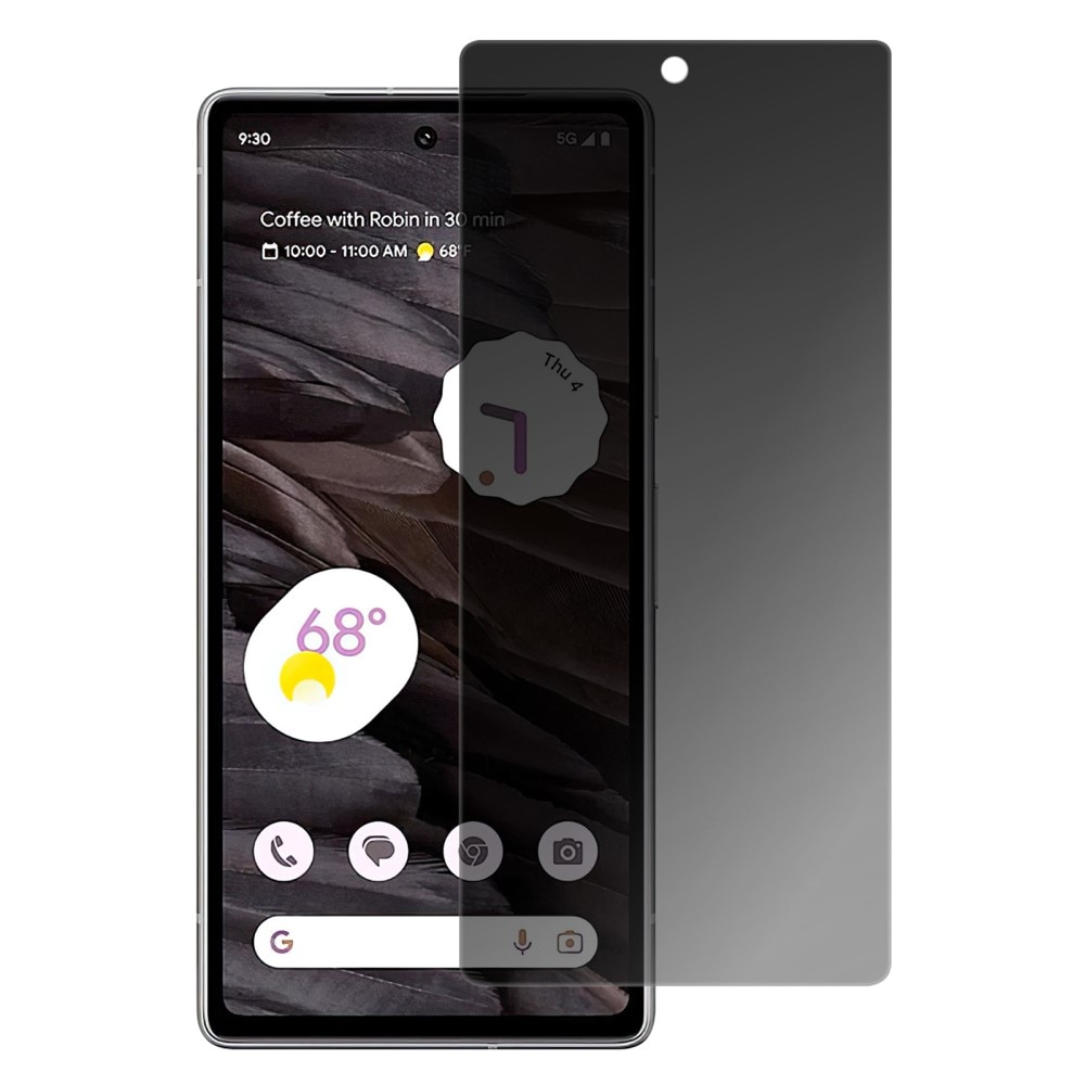 Google Pixel 7a Privacy Screenprotector Gehard Glas zwart