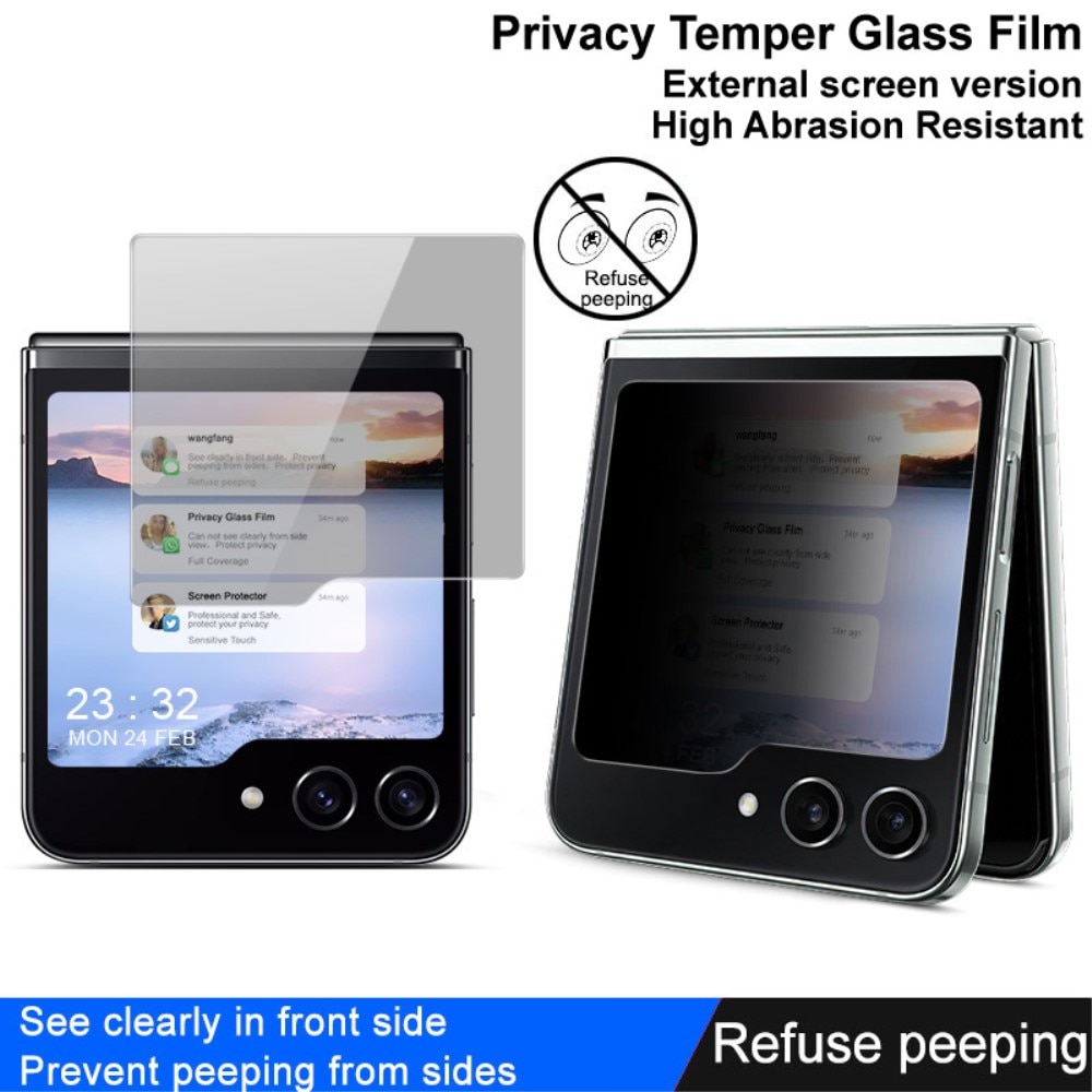 Gehard Glas Privacy Screenprotector Voorkant Samsung Galaxy Z Flip 5