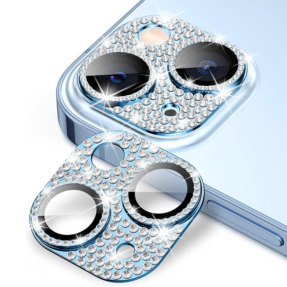 Gehard Glas Glitter Camera Protector Aluminium iPhone 15 Plus blauw