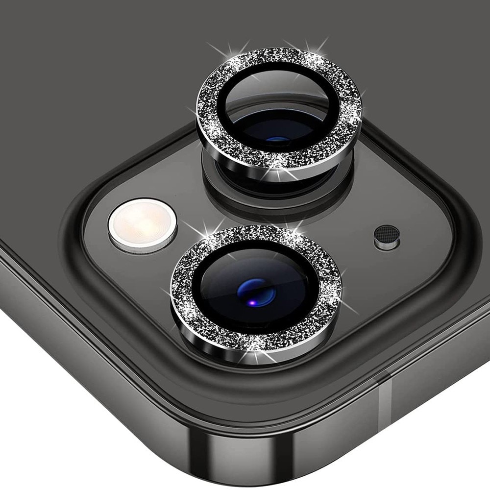 Gehard Glas Camera Protector Aluminium Schitteren iPhone 15 Plus zwart