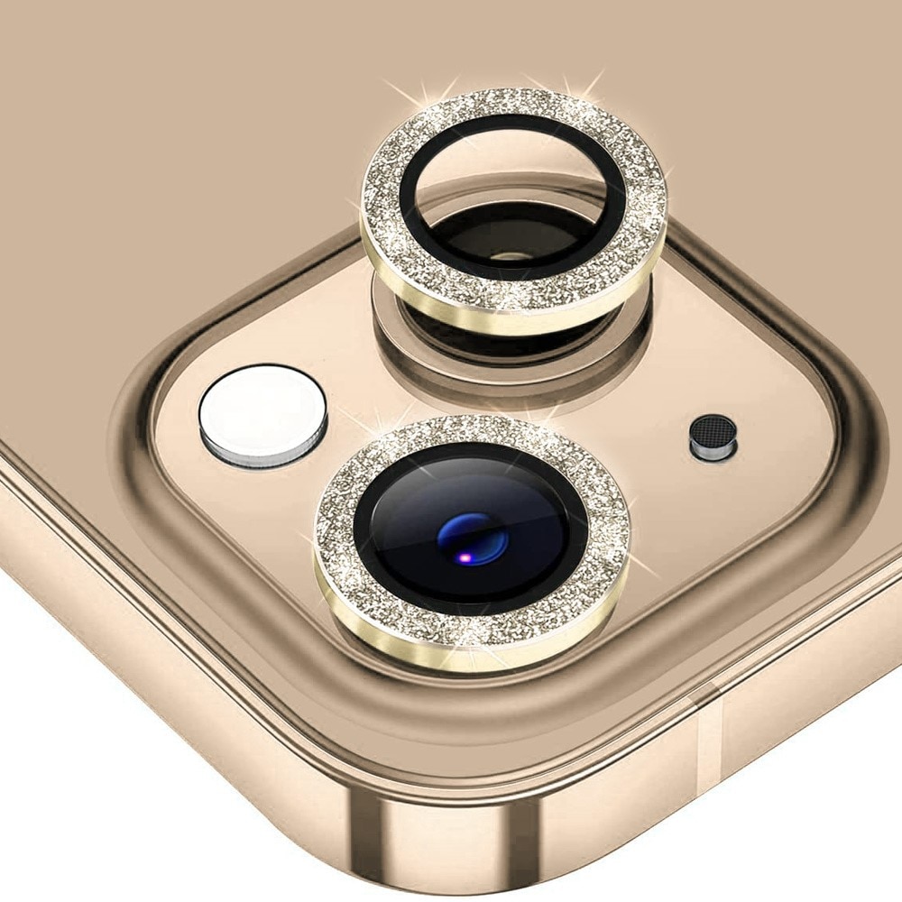 Gehard Glas Camera Protector Aluminium Schitteren iPhone 15 Plus goud