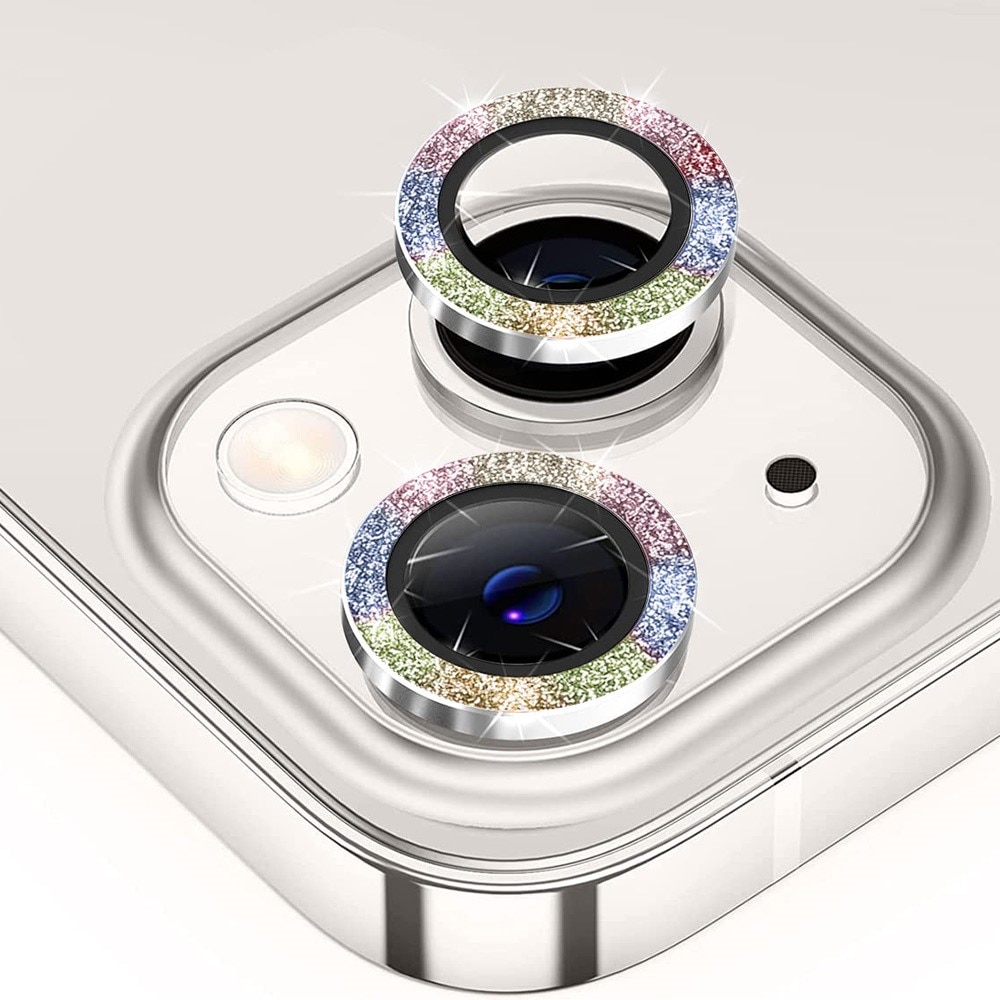Gehard Glas Camera Protector Aluminium Schitteren iPhone 15 Plus Regenboog
