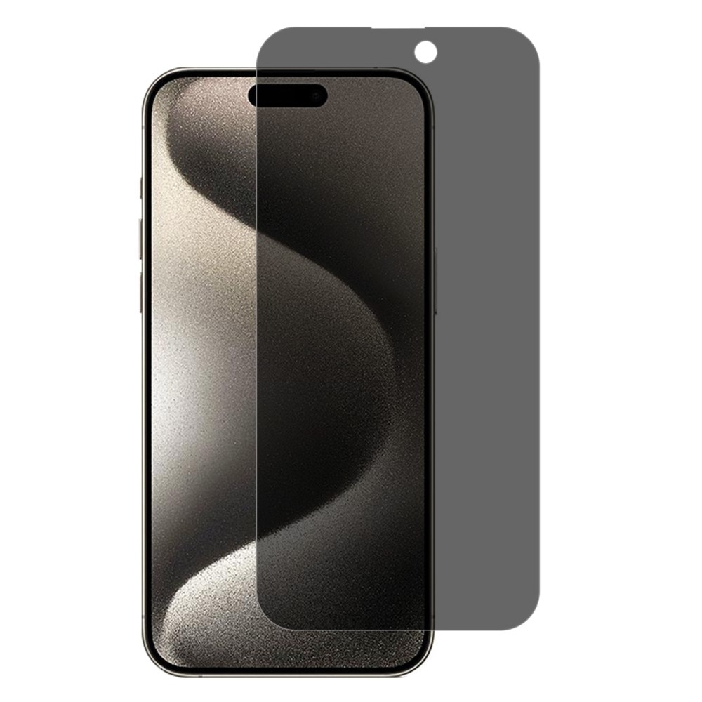 iPhone 15 Pro Privacy Screenprotector Gehard Glas zwart