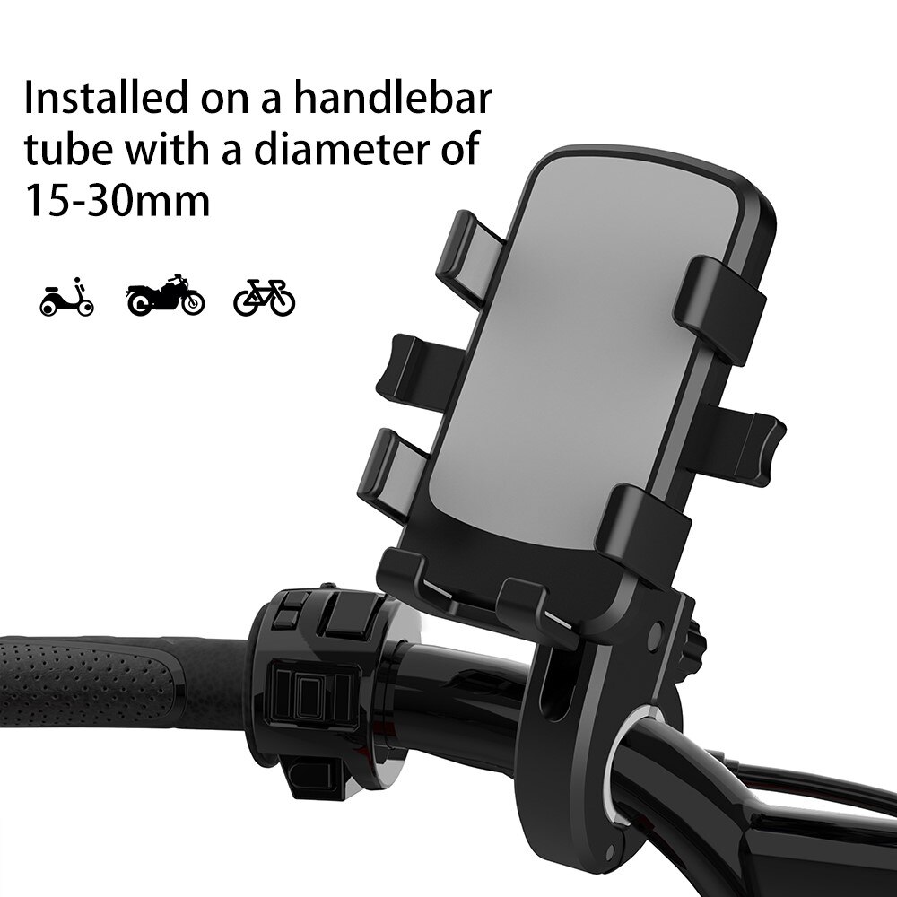 Telefoonhouder voor fiets/motorfiets stuur, zwart