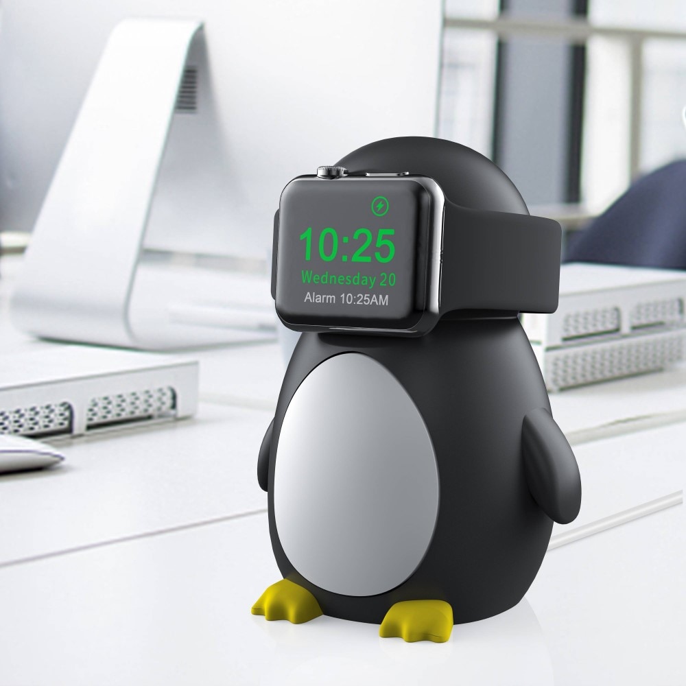 Apple Watch Oplaadstandaard zwarte pinguïn