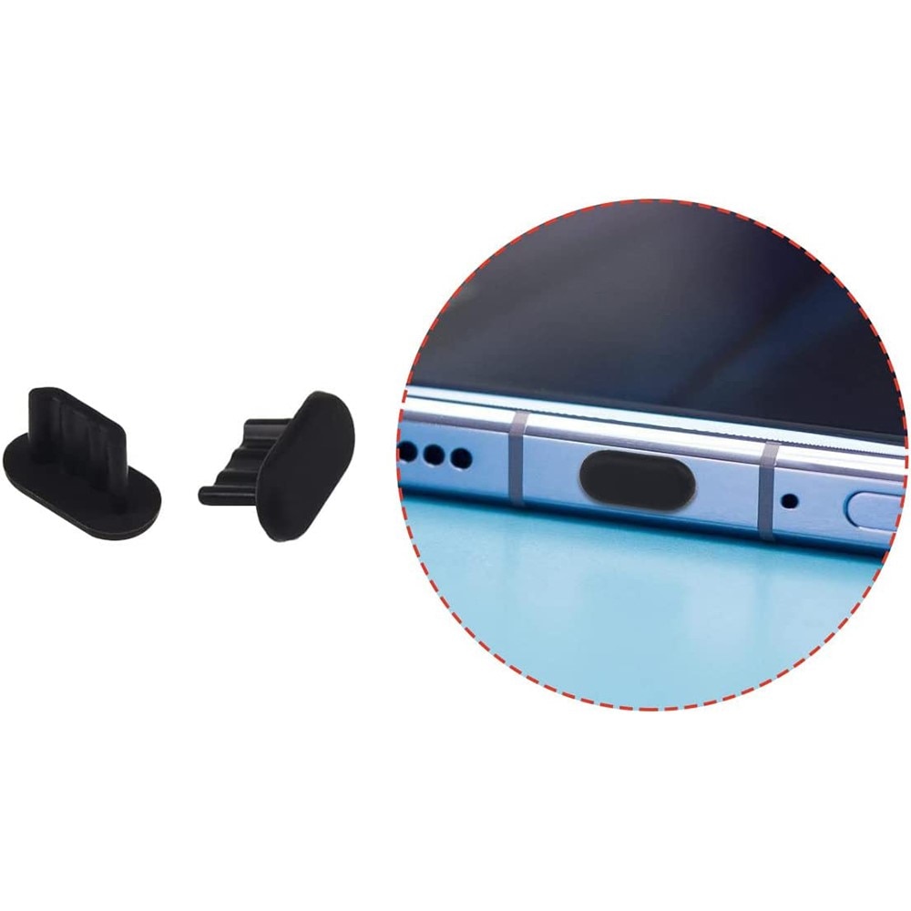 3-pack Dust Plug Siliconen iPhone/AirPods Lightning zwart