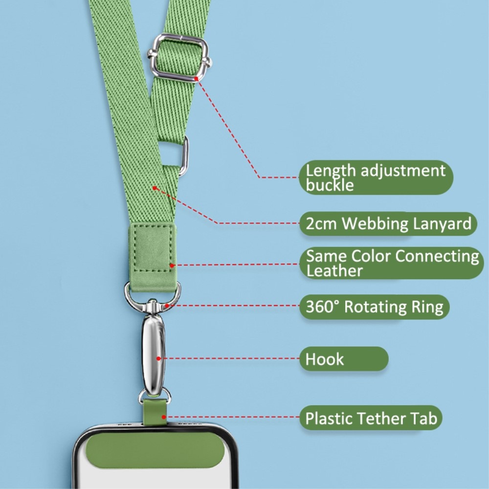 Universeel Adjustable Phone Shoulder Strap zwart