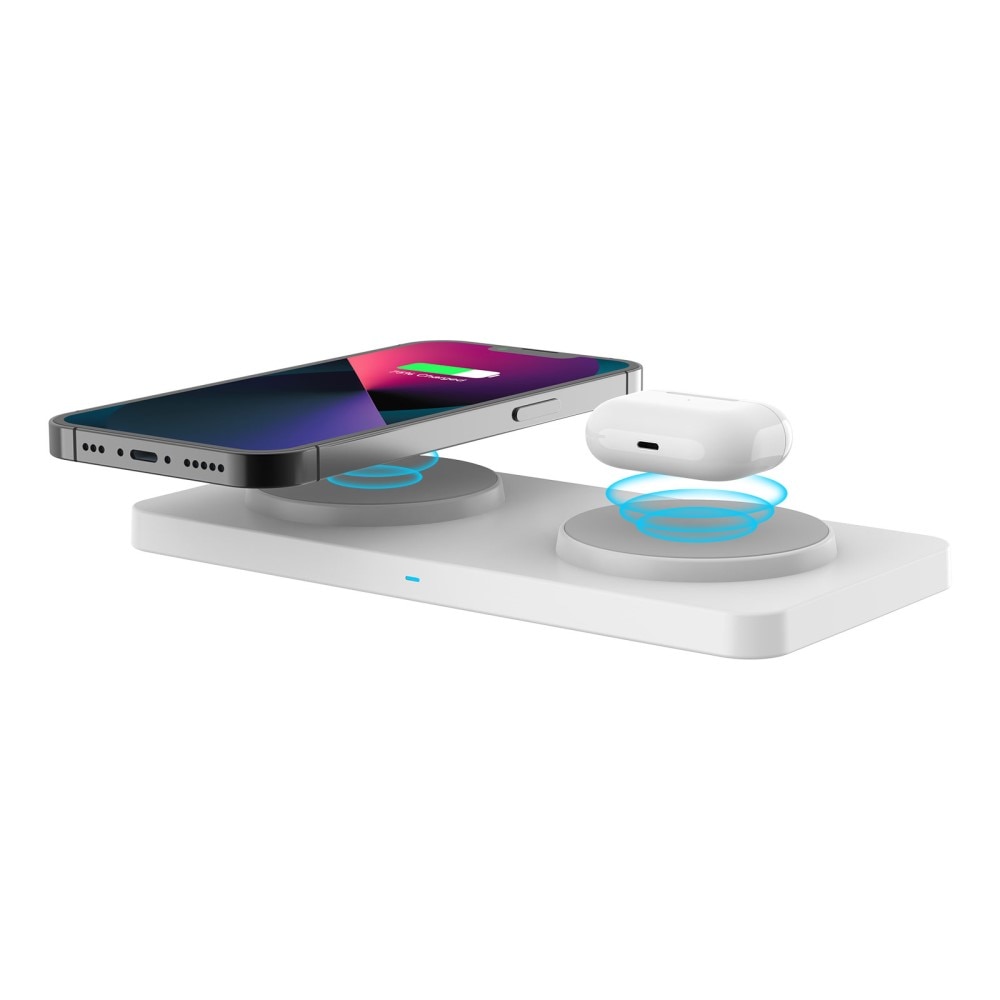 2-in-1 Magnetische Draadloze Oplaadpad 30W Wit
