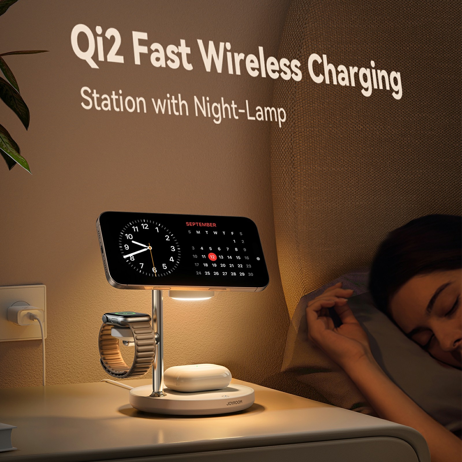 4-in-1 Magnetisch Draadloos Oplaadstation Qi2 Wit