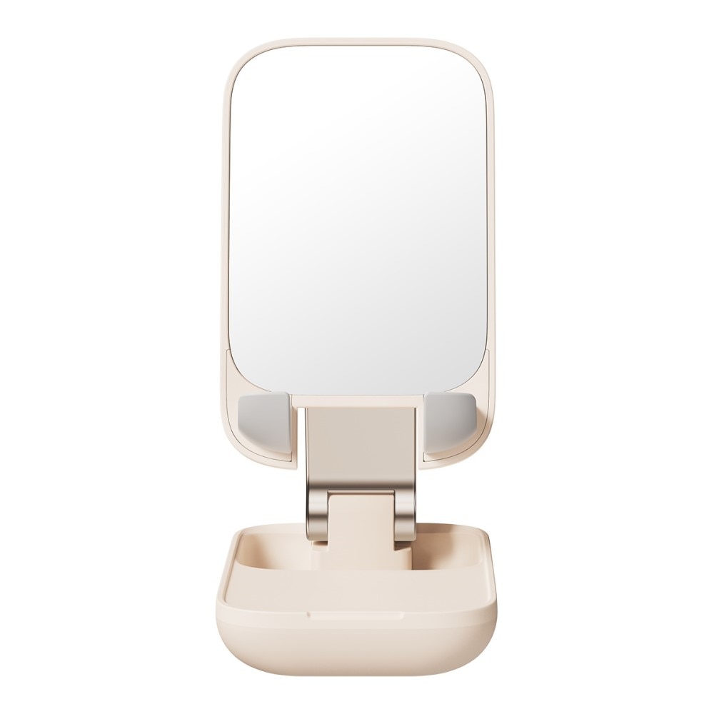 Opvouwbare Tafelstandaard met Spiegel voor Mobiel, beige