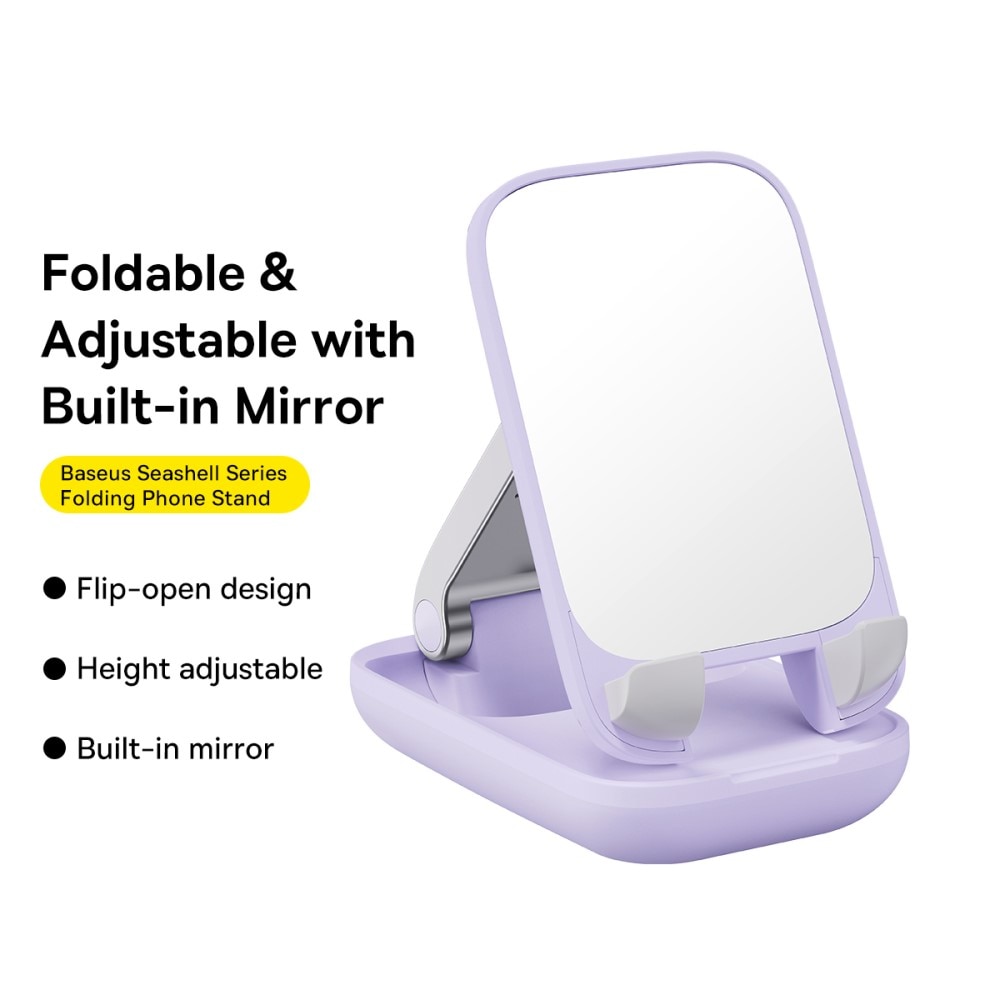 Opvouwbare Tafelstandaard met Spiegel voor Mobiel, paars