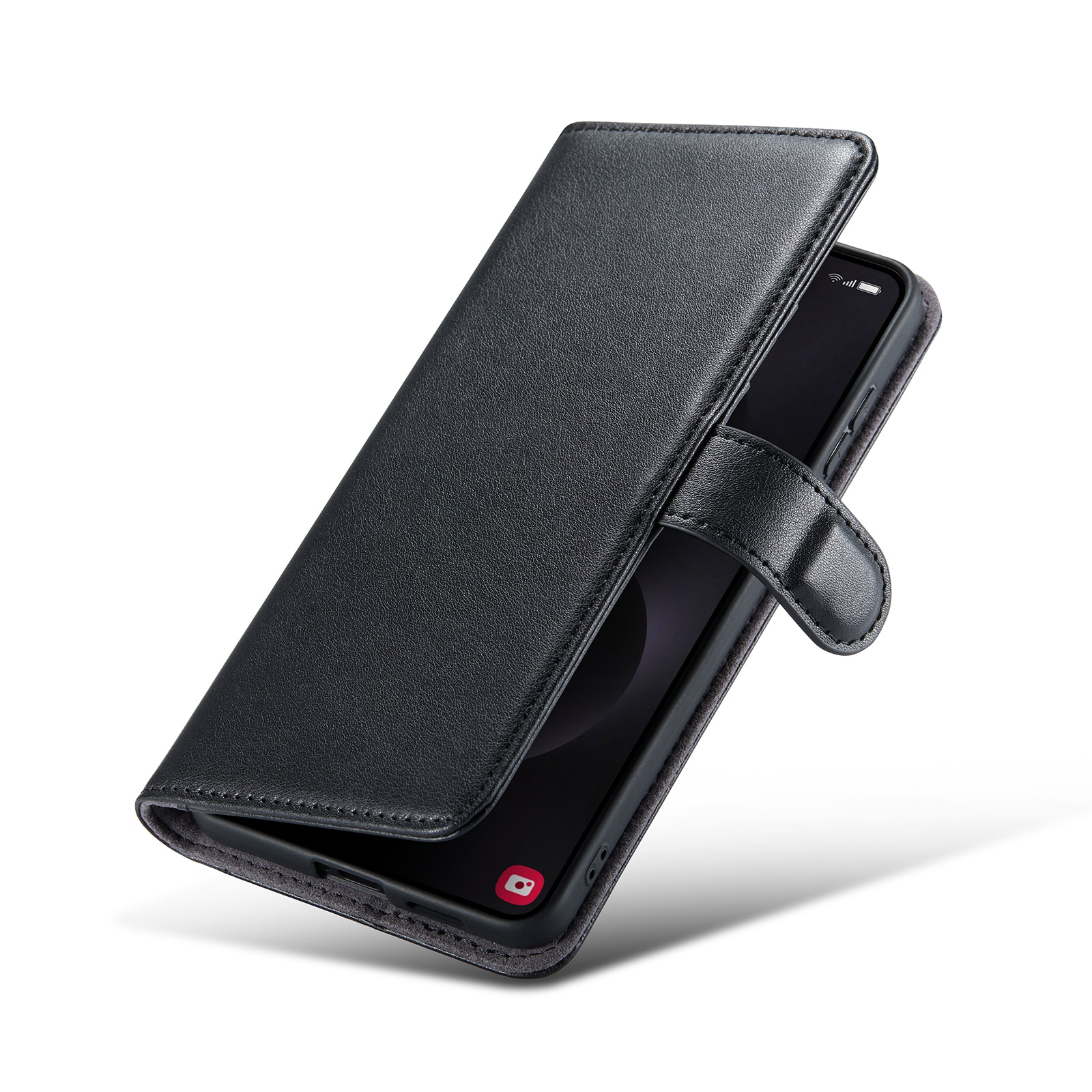 Samsung Galaxy S25 Edge Echt lederen hoesje Zwart
