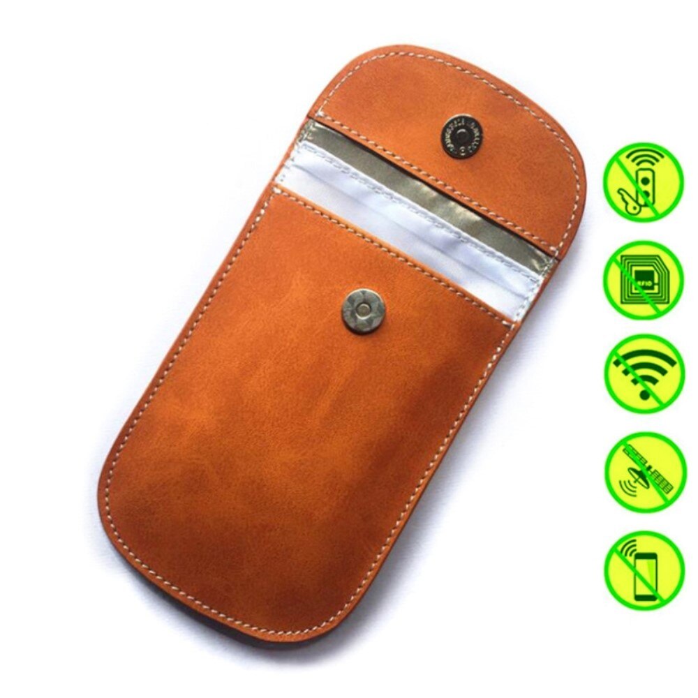 Autosleutelhoesje RFID-bescherming, bruin