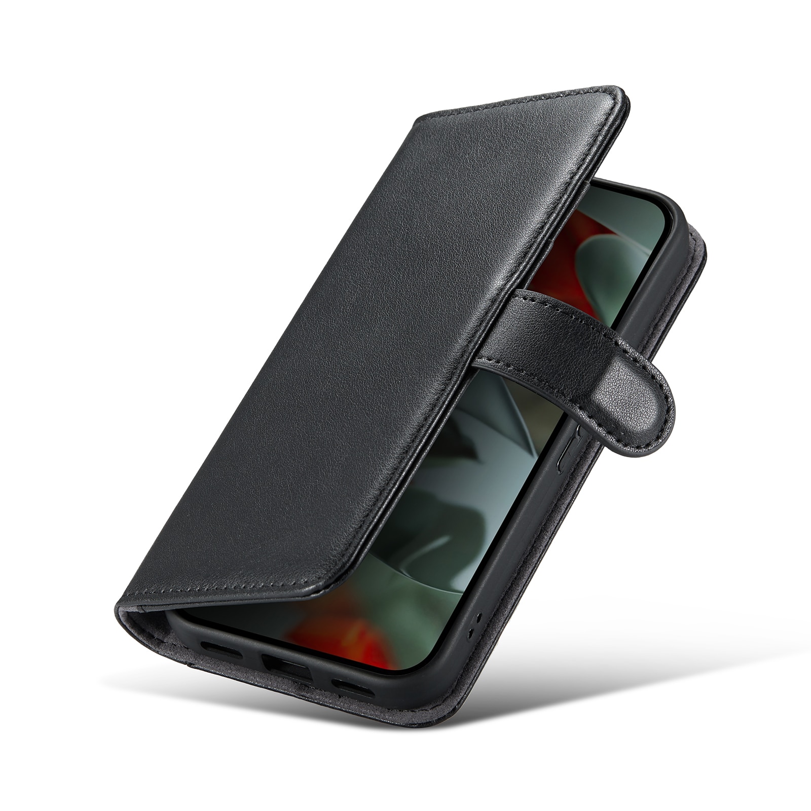 Google Pixel 10 Pro Echt lederen hoesje Zwart