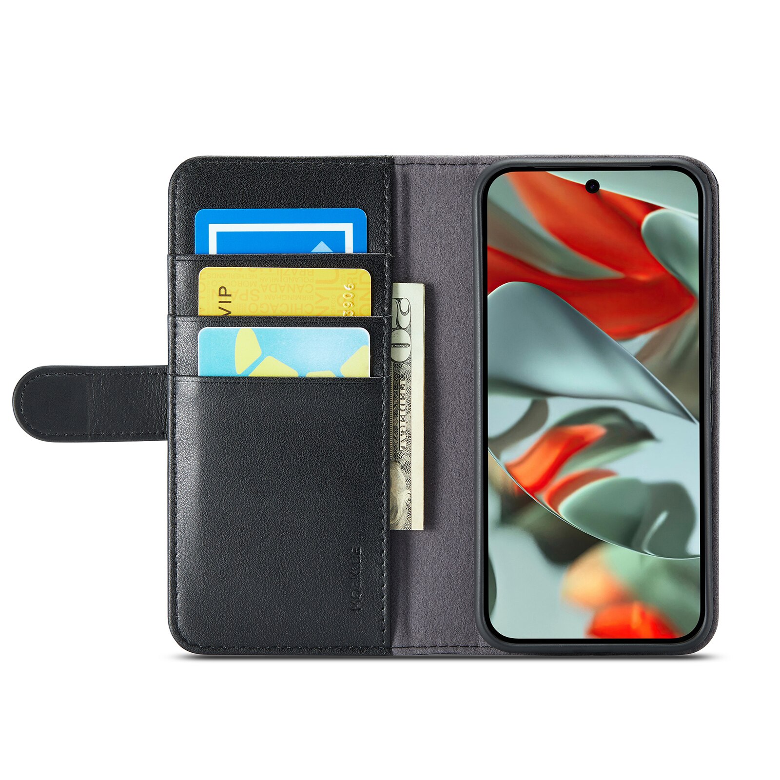 Google Pixel 10 Pro Echt lederen hoesje Zwart
