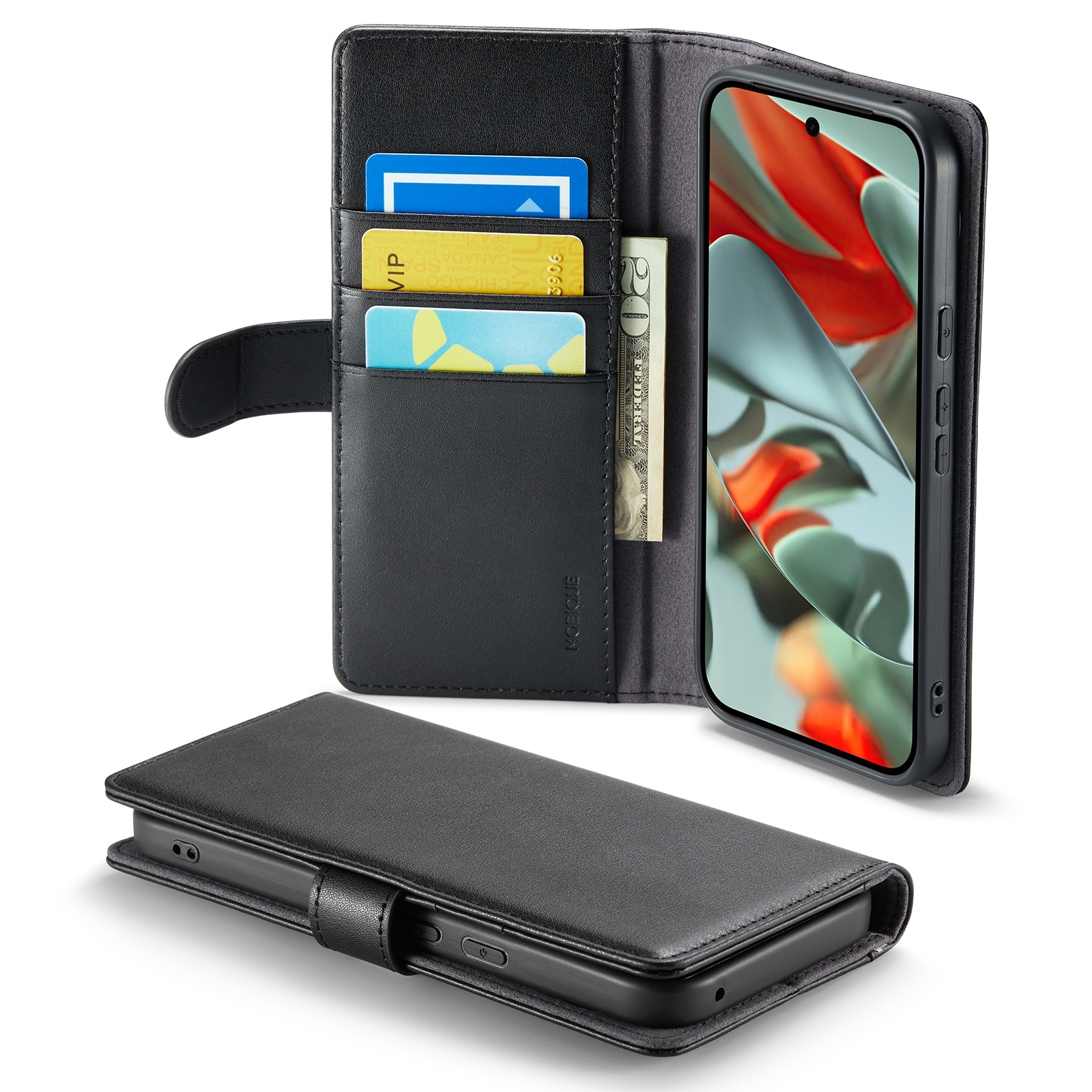 Google Pixel 10 Pro XL Echt lederen hoesje Zwart