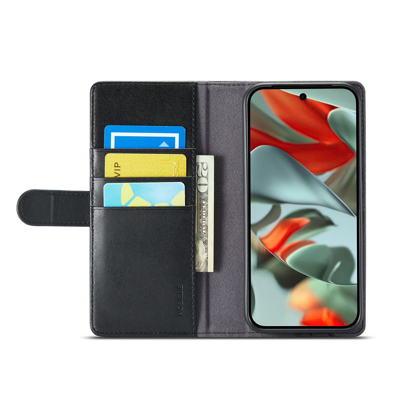 Google Pixel 10 Pro XL Echt lederen hoesje Zwart