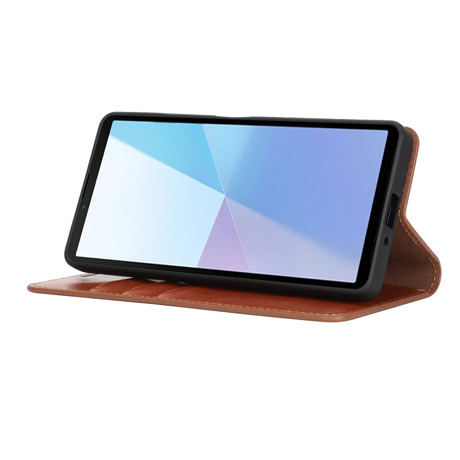 Sony Xperia 10 VII Mobielhoesje Echt Leer Bruin
