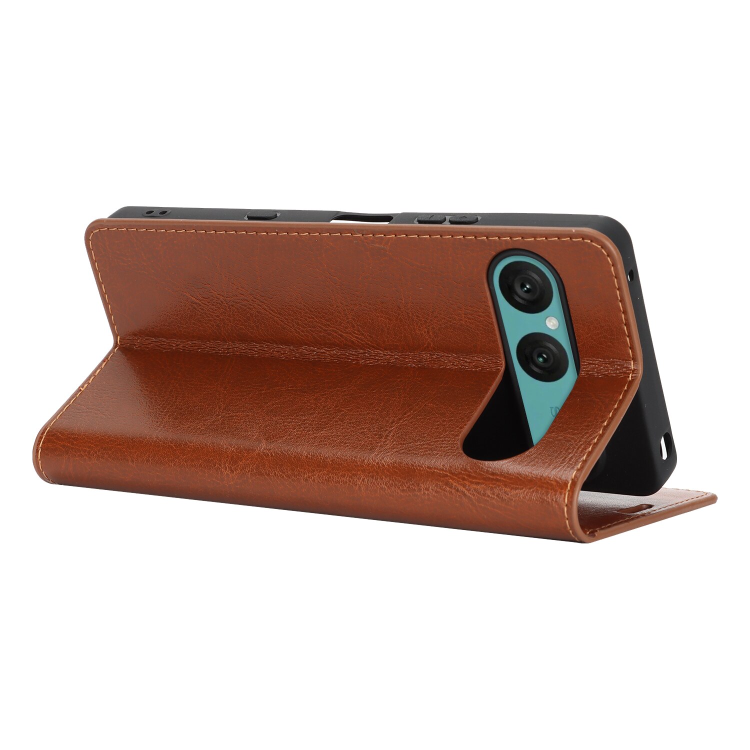 Sony Xperia 10 VII Mobielhoesje Echt Leer Bruin