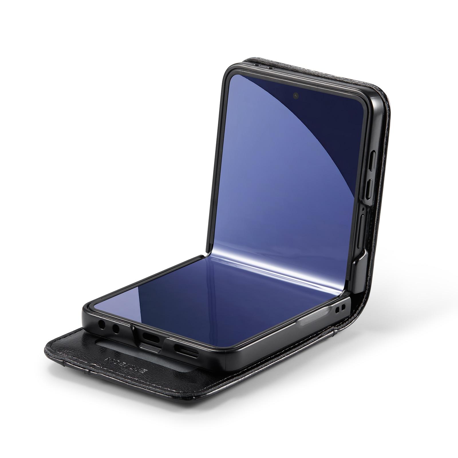 Samsung Galaxy Z Flip 7 Echt lederen hoesje Zwart
