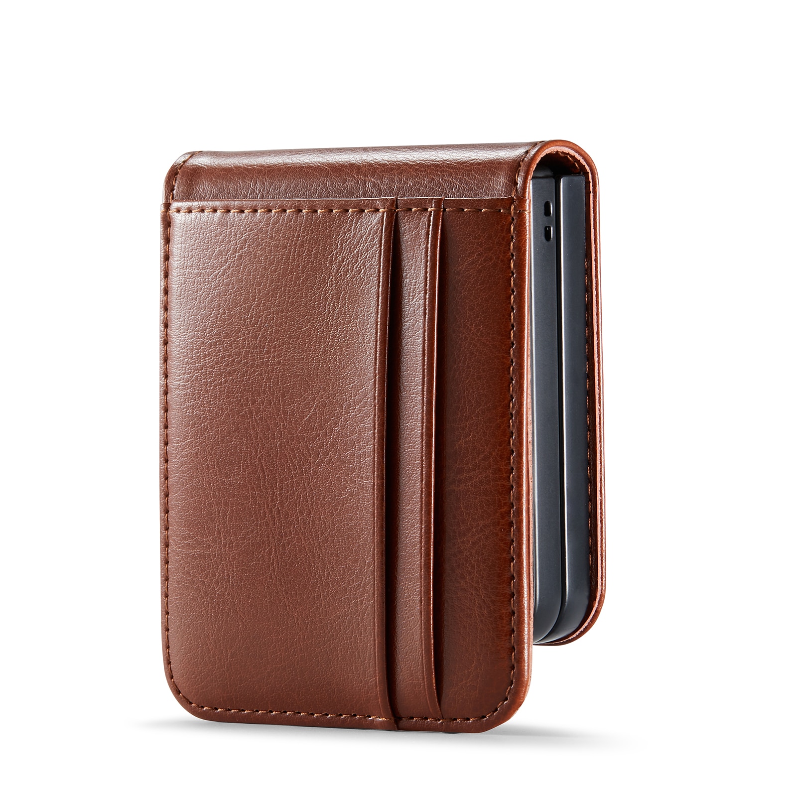 Samsung Galaxy Z Flip 7 Echt lederen hoesje Cognac