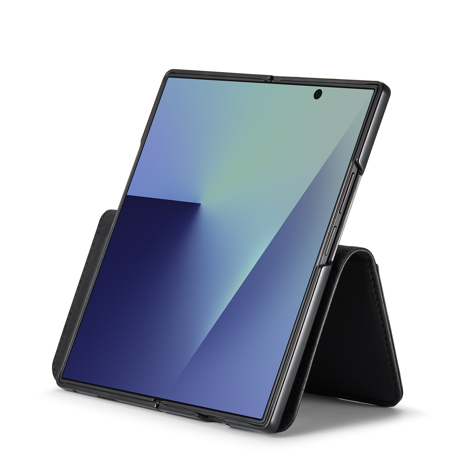 Samsung Galaxy Z Fold 7 Echt lederen hoesje Zwart