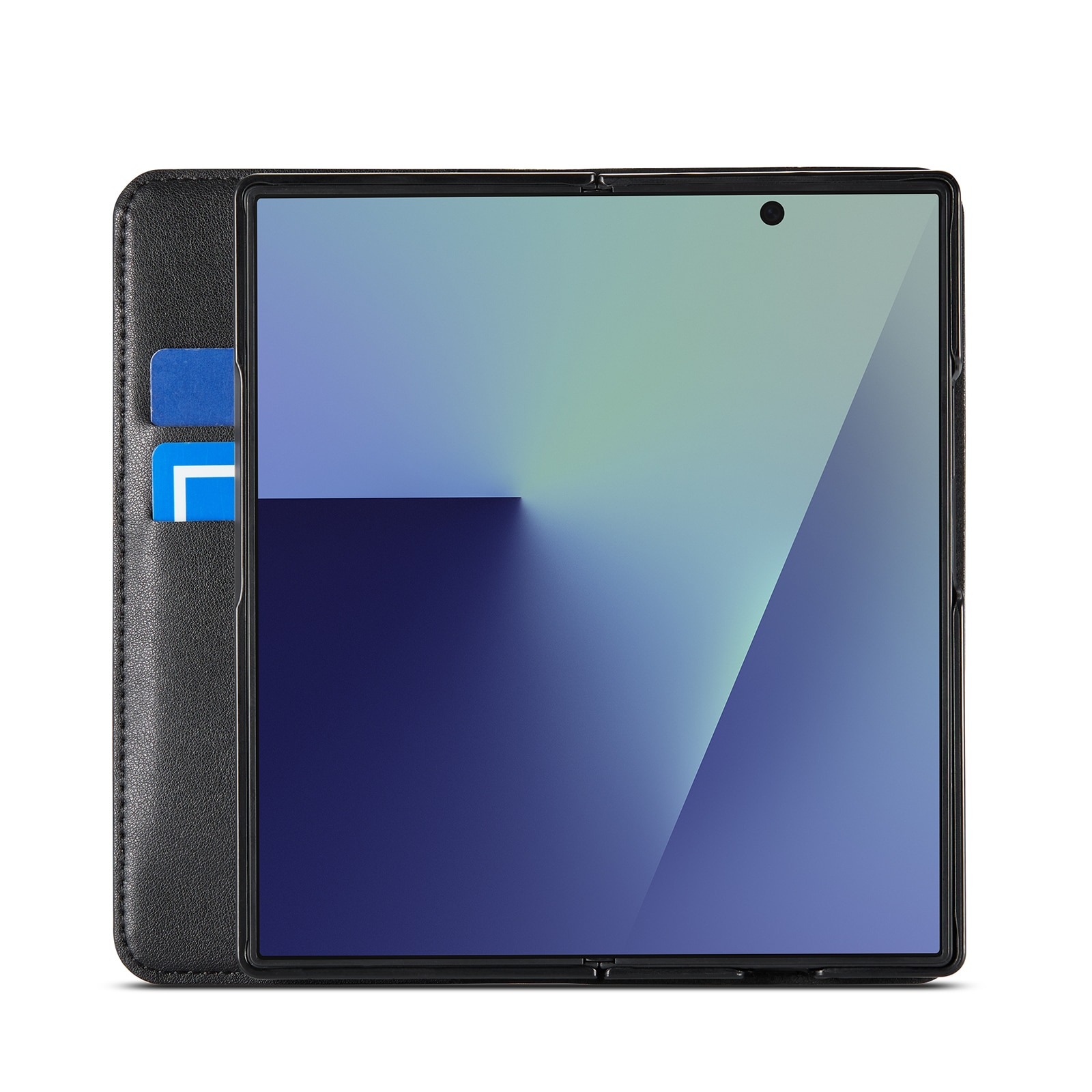 Samsung Galaxy Z Fold 7 Echt lederen hoesje Zwart