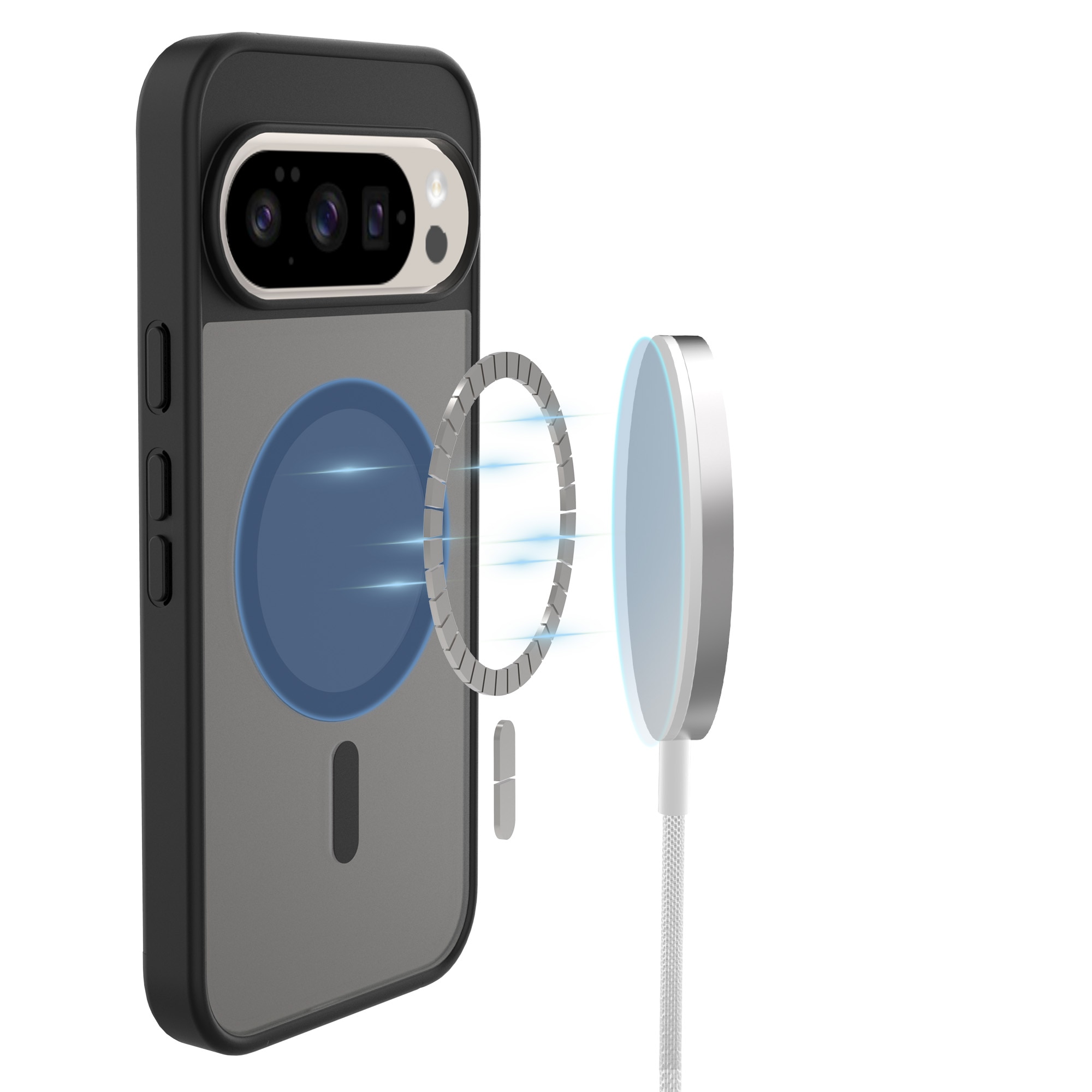 Magnetic Hybrid Hoesje Google Pixel 10 Pro XL Frosted Black
