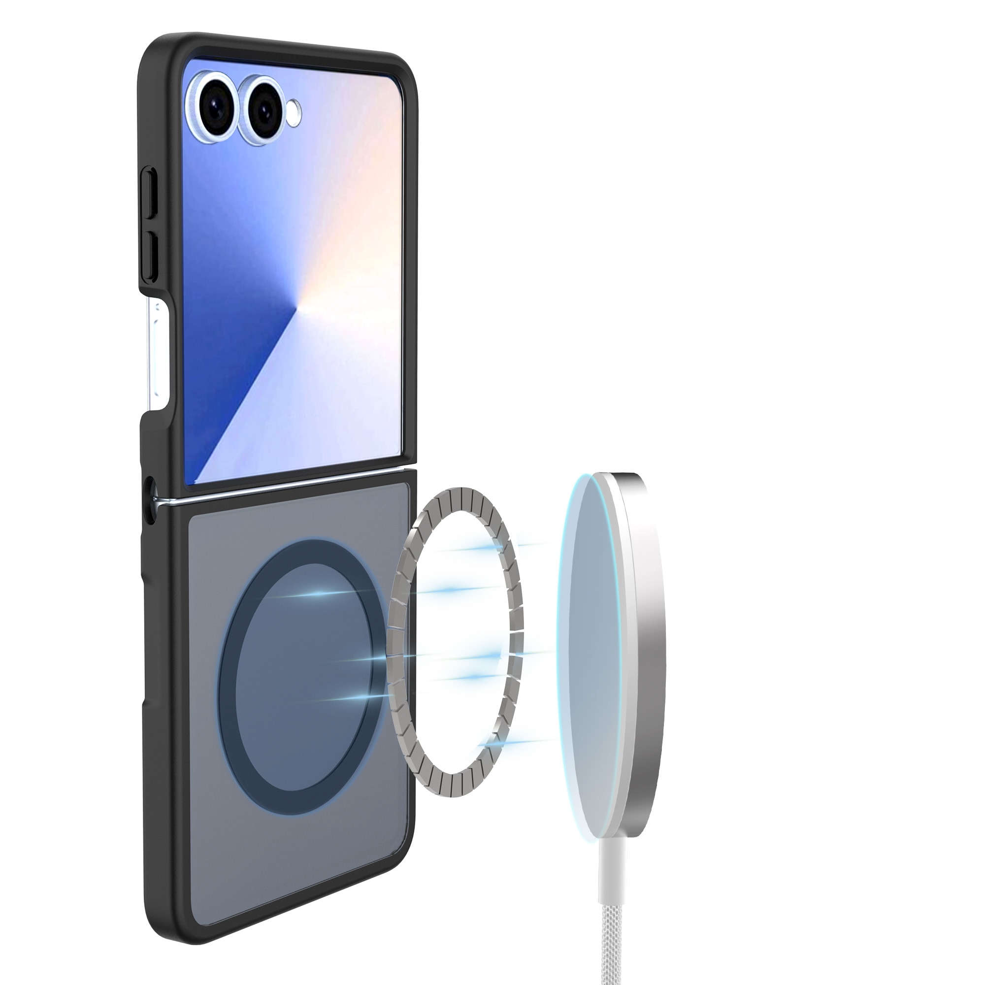 Magnetic Hybrid Hoesje Samsung Galaxy Z Flip 7 Frosted Black