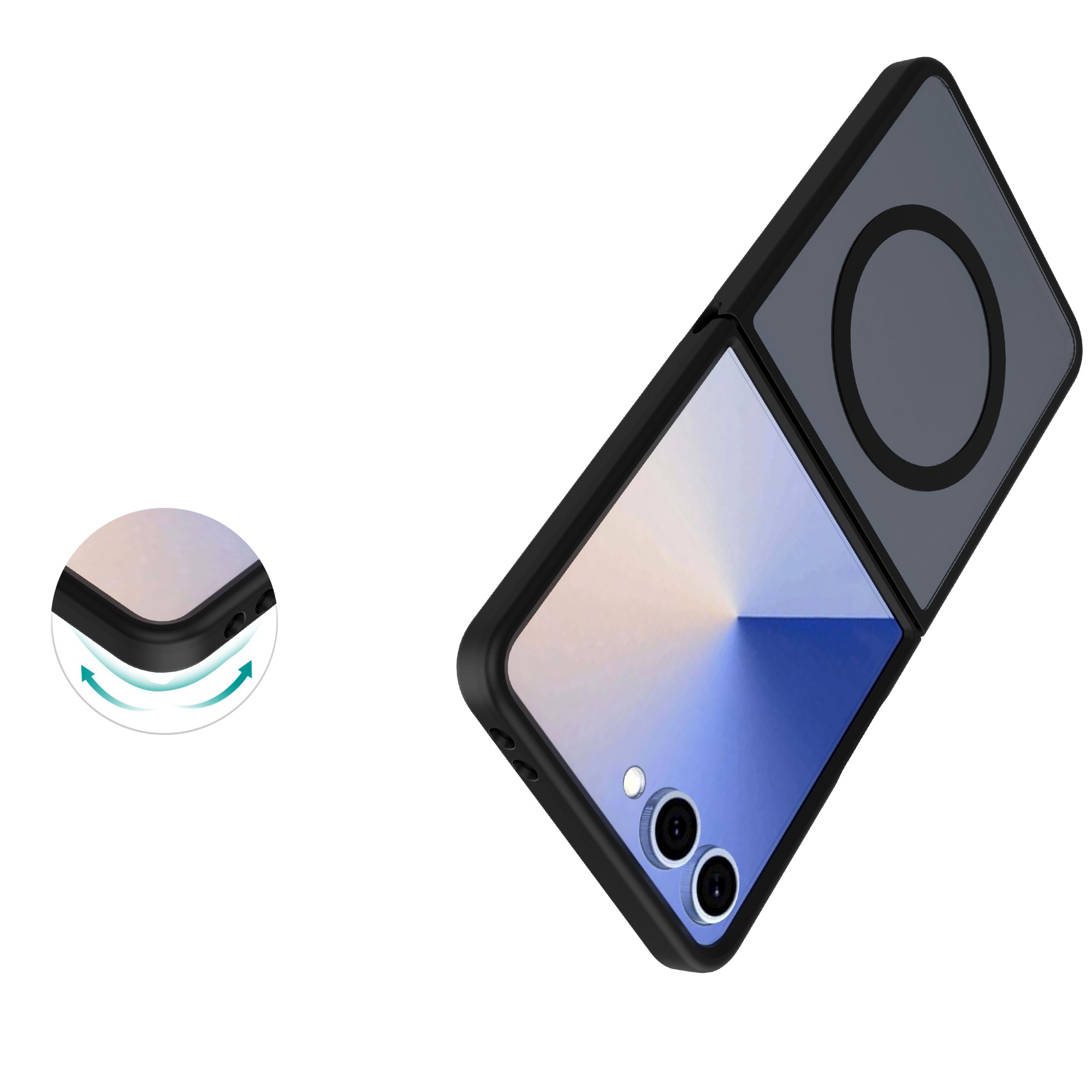 Magnetic Hybrid Hoesje Samsung Galaxy Z Flip 7 Frosted Black