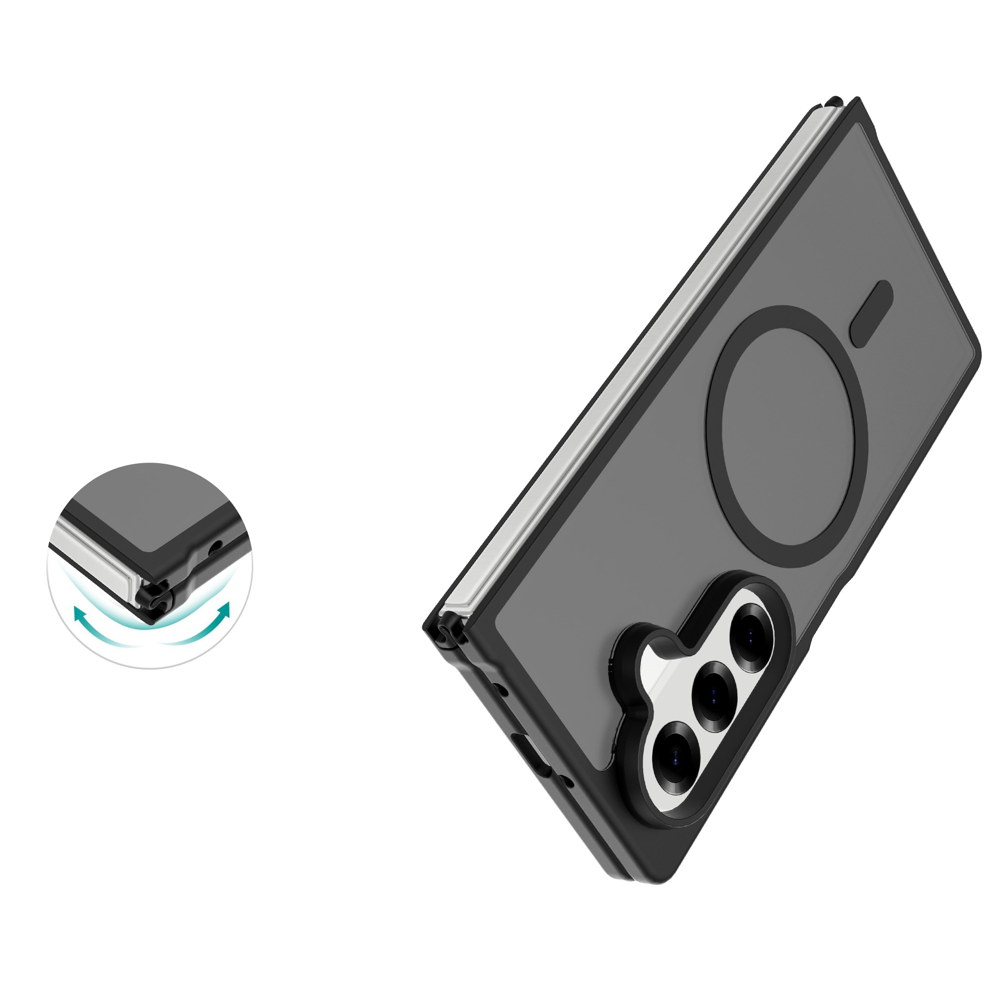 Magnetic Hybrid Hoesje Samsung Galaxy Z Fold 7 Frosted Black