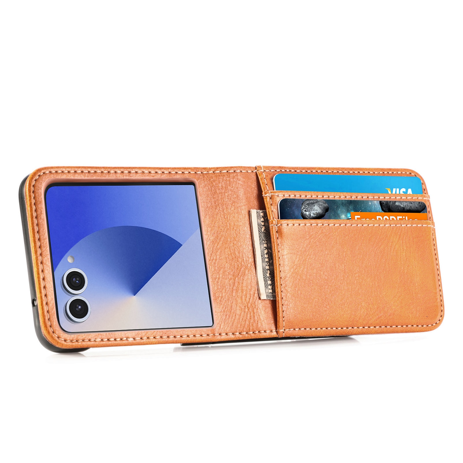 Samsung Galaxy Z Flip 7 Smartphonehoesje Cognac