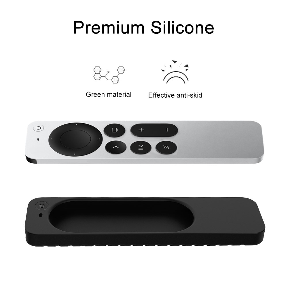 Apple TV 4K Siri Remote Geribbeld Siliconen hoesje zwart