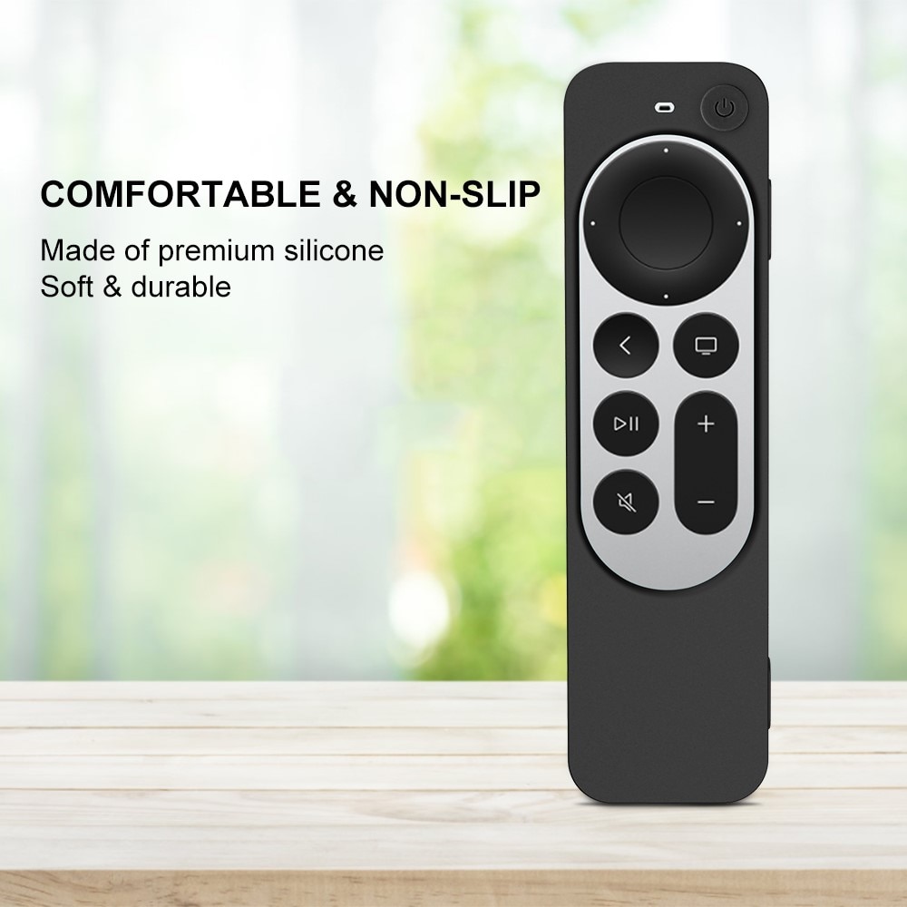 Apple TV 4K Siri Remote Geribbeld Siliconen hoesje zwart