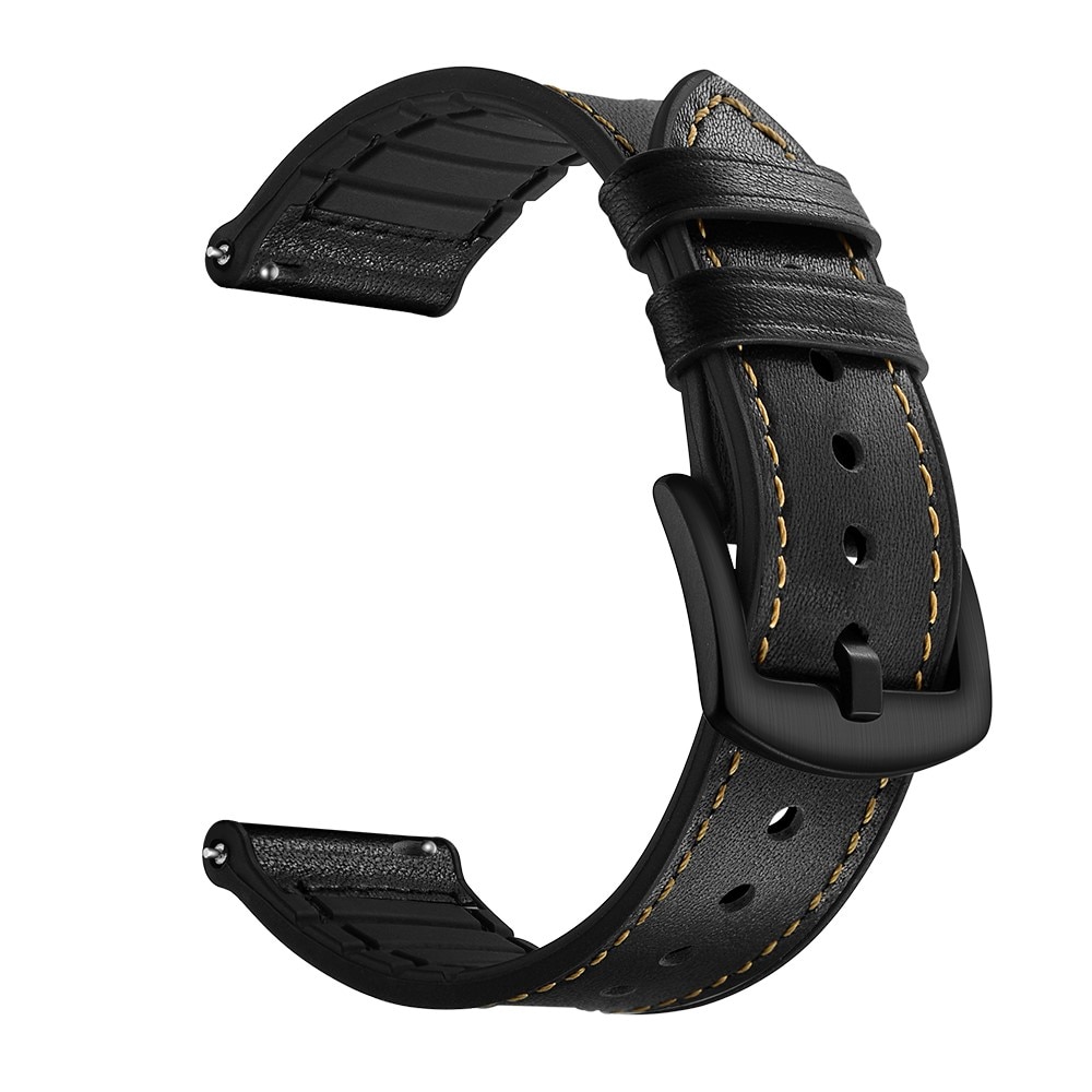 Amazfit Bip 3/3 Pro Premium Leren bandje zwart