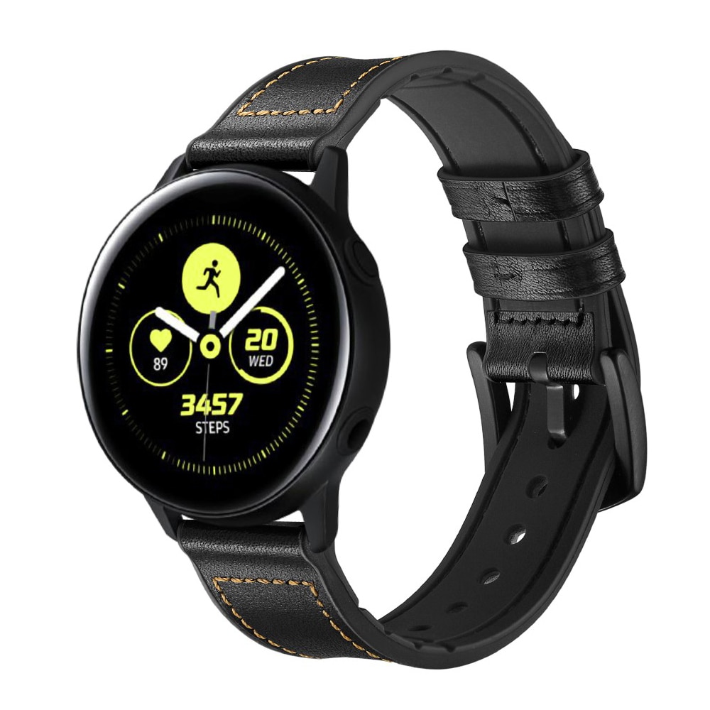 Samsung Galaxy Watch 4 44mm Premium Leren bandje Zwart