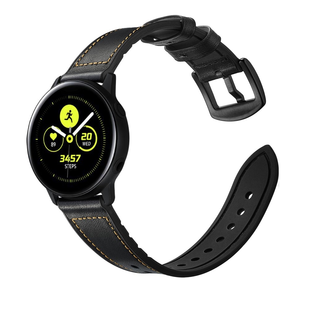 Samsung Galaxy Watch 4 44mm Premium Leren bandje Zwart