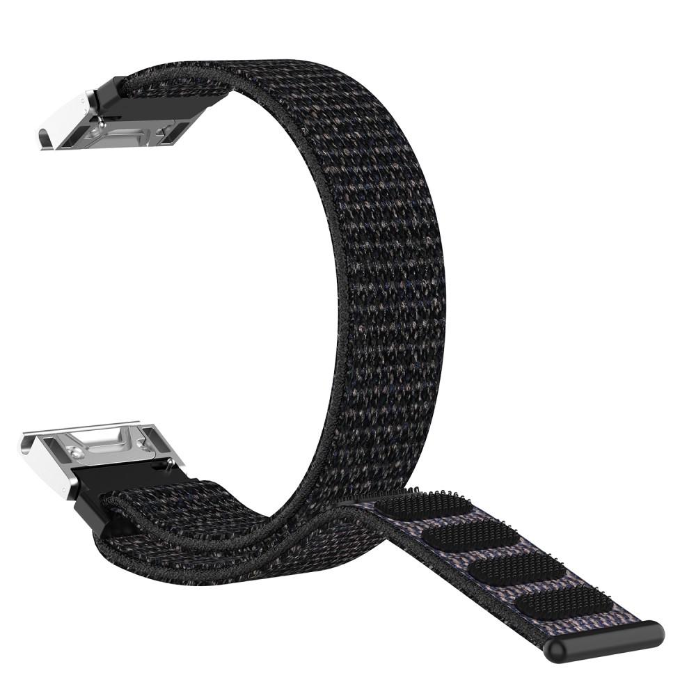 Garmin Fenix 5/Fenix 6 Pro/Fenix 7/Fenix 6/Fenix 5 Plus Nylon bandje Zwart