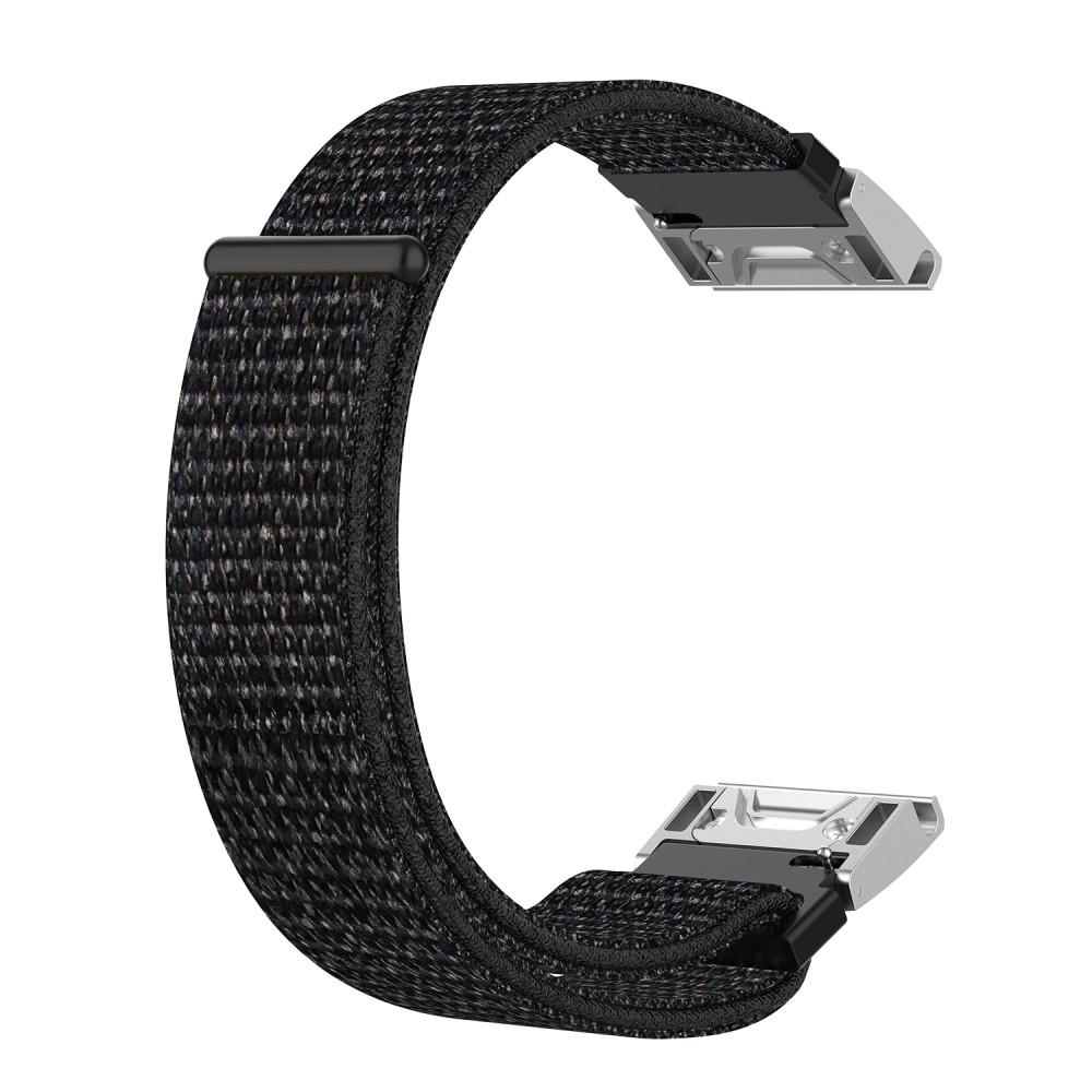 Garmin Fenix 5/Fenix 6 Pro/Fenix 7/Fenix 6/Fenix 5 Plus Nylon bandje Zwart